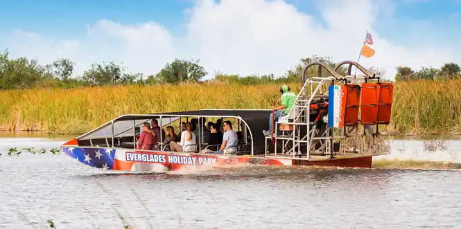 image of airboat with passengers